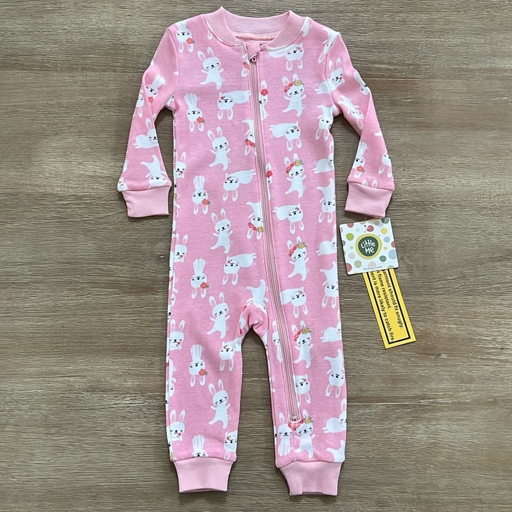 🐇 Little Me Baby Girl Bunny One Piece Romper 12 months